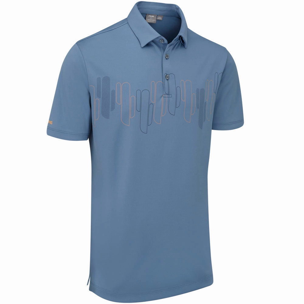Ping Arizona Cactus Print Polo Shirt - Coronet Blue Versatile Outfit Minimal Comfort Wear
