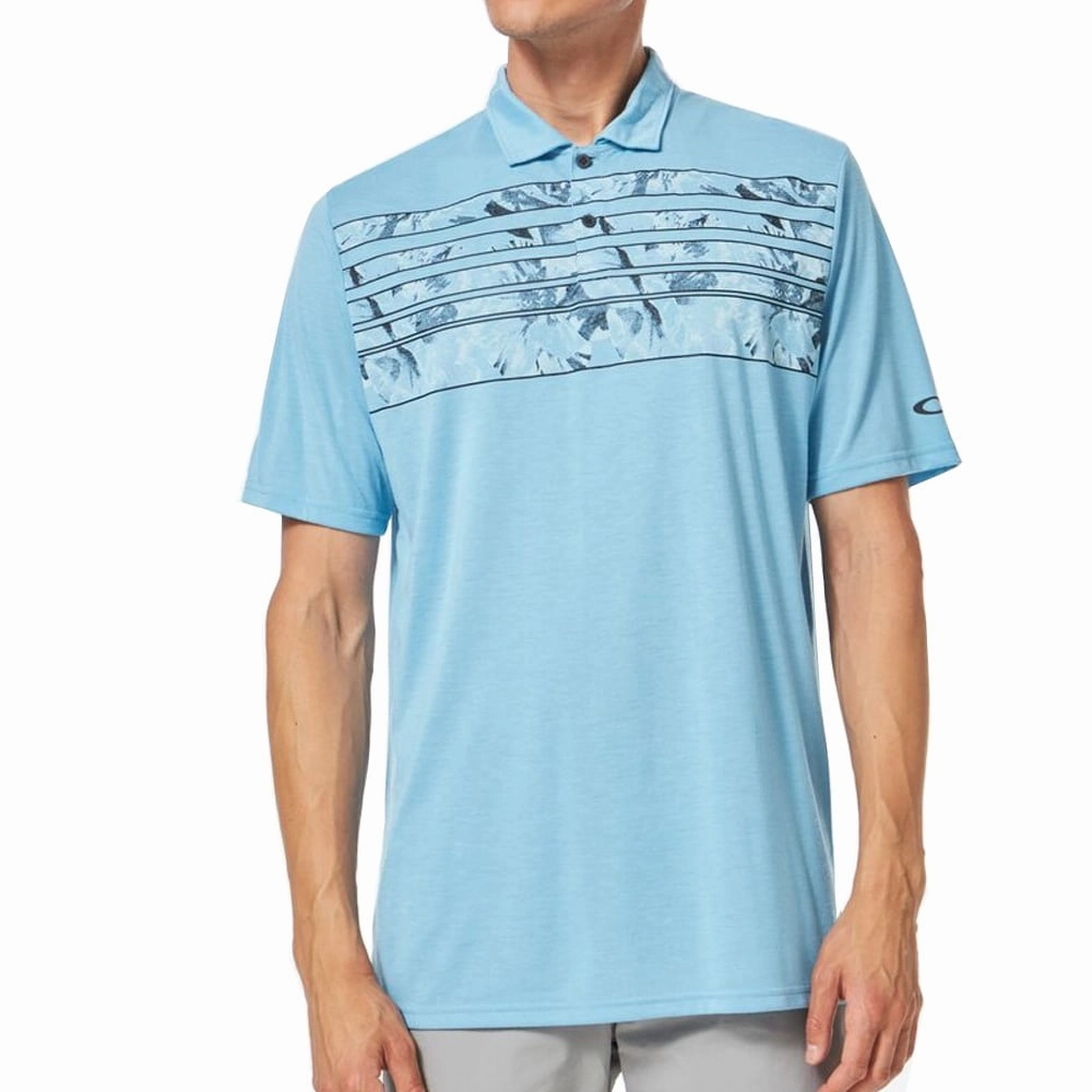 Oakley Azalea Stripe Polo Shirt - Aviator Heather Playful Prints Trendy Wear