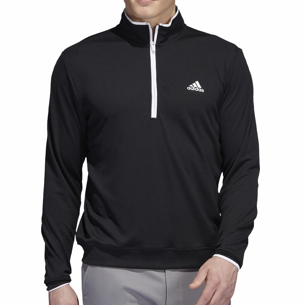 Comfortable Fashion product yoga friendly flexibility adidas Lightweight 1/4 Zip Pullover - Black