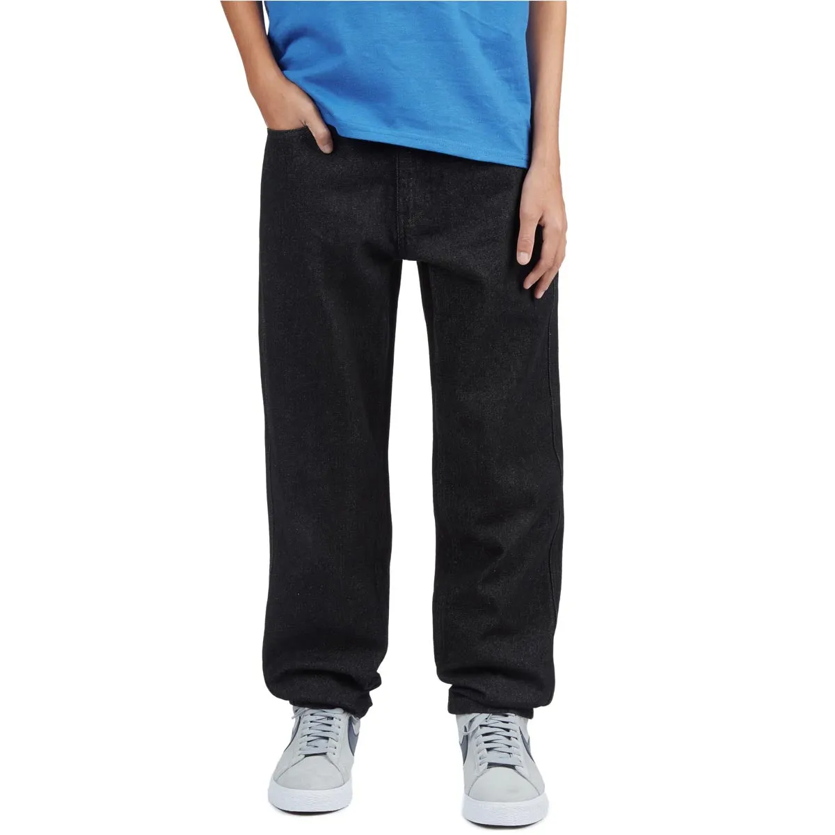 CCS Youth Baggy Taper Denim Jeans - Black Modern Comfort Layering Piece