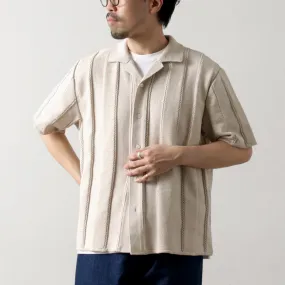 Travel-friendly COOHEM / Links Stripe Knit Shirt