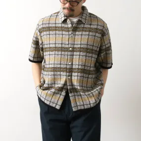 Flex Fit Collar COOHEM / SUKASHI Plaid Tweed Knit Shirt