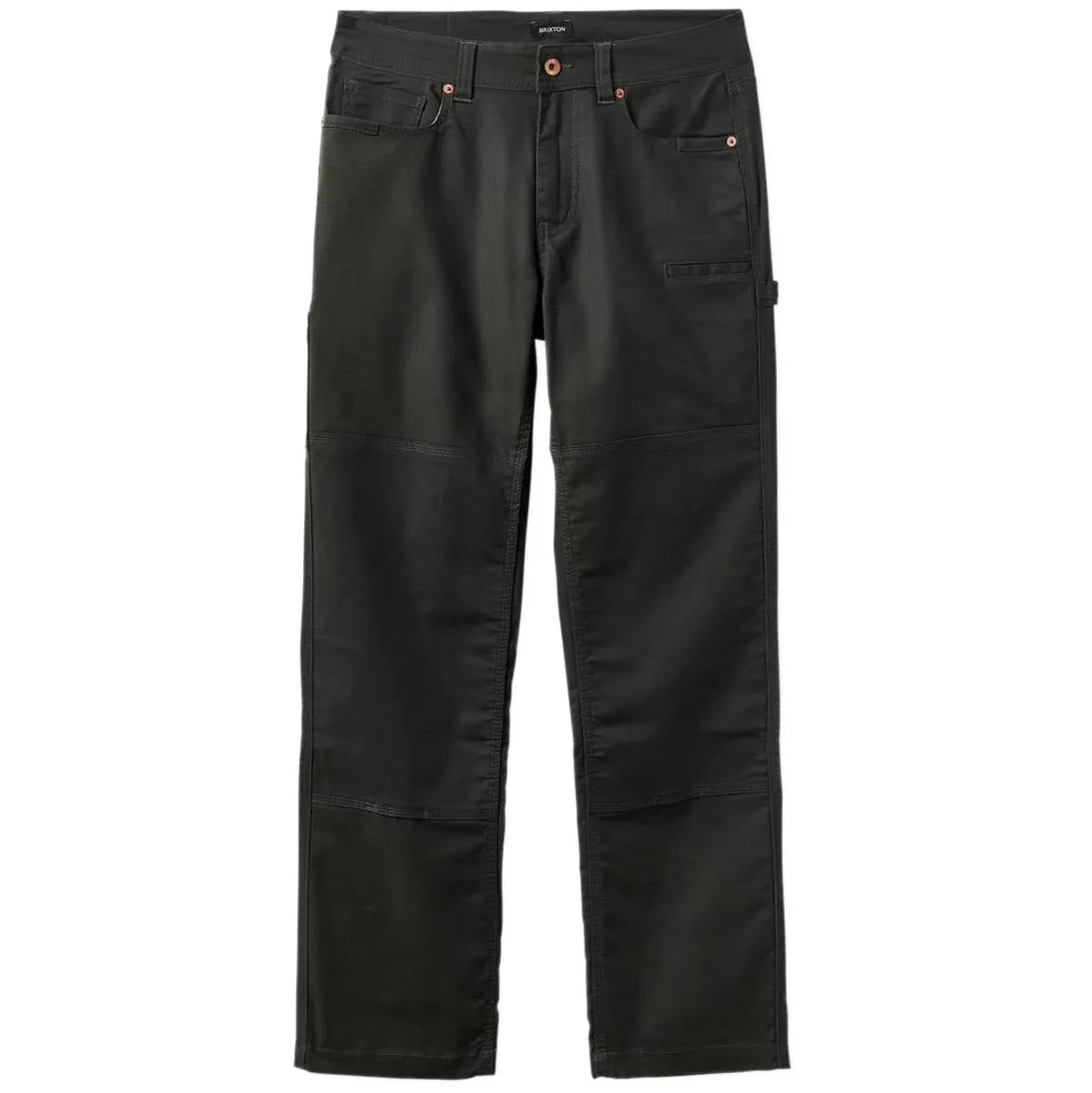 Brixton Builders Carpenter Pants - Washed Black stain resistant coating SecureZipperClosures