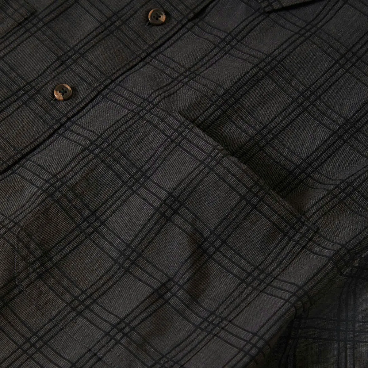 Trendy Pattern Brixton Cru Oxford Plaid Shirt - Charcoal/Black Plaid