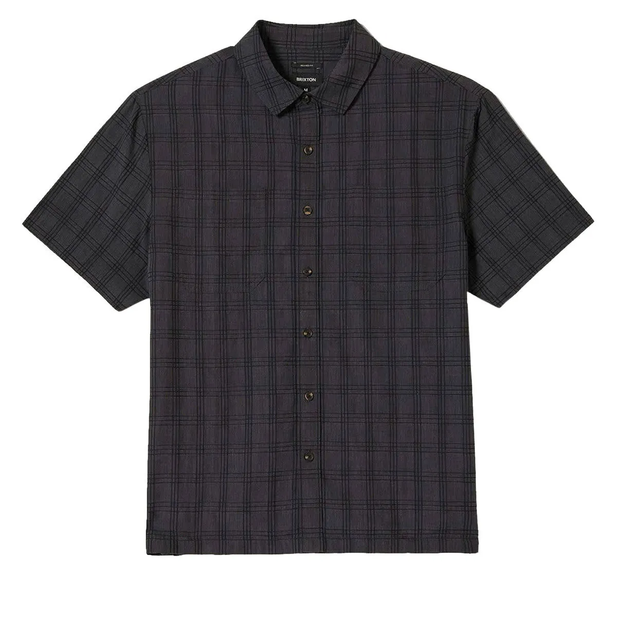 Brixton Cru Oxford Plaid Shirt - Charcoal/Black Plaid Trendy Outfit Summer Outfit
