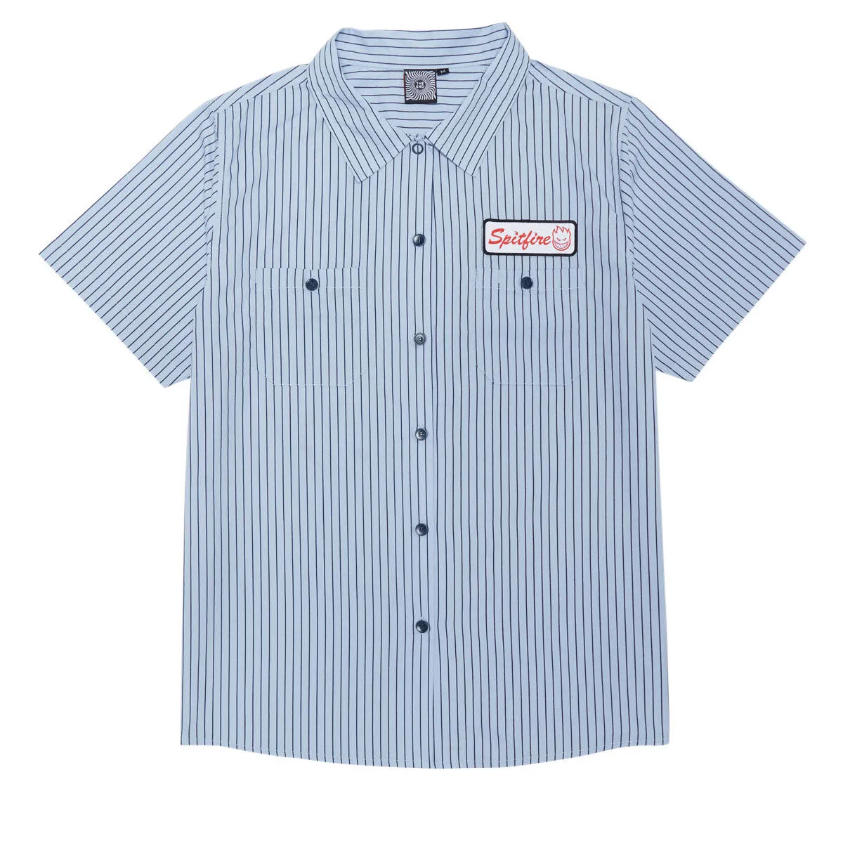 Poolside Lounge Spitfire Chrome Venom Shirt - Light Blue/Navy Stripe