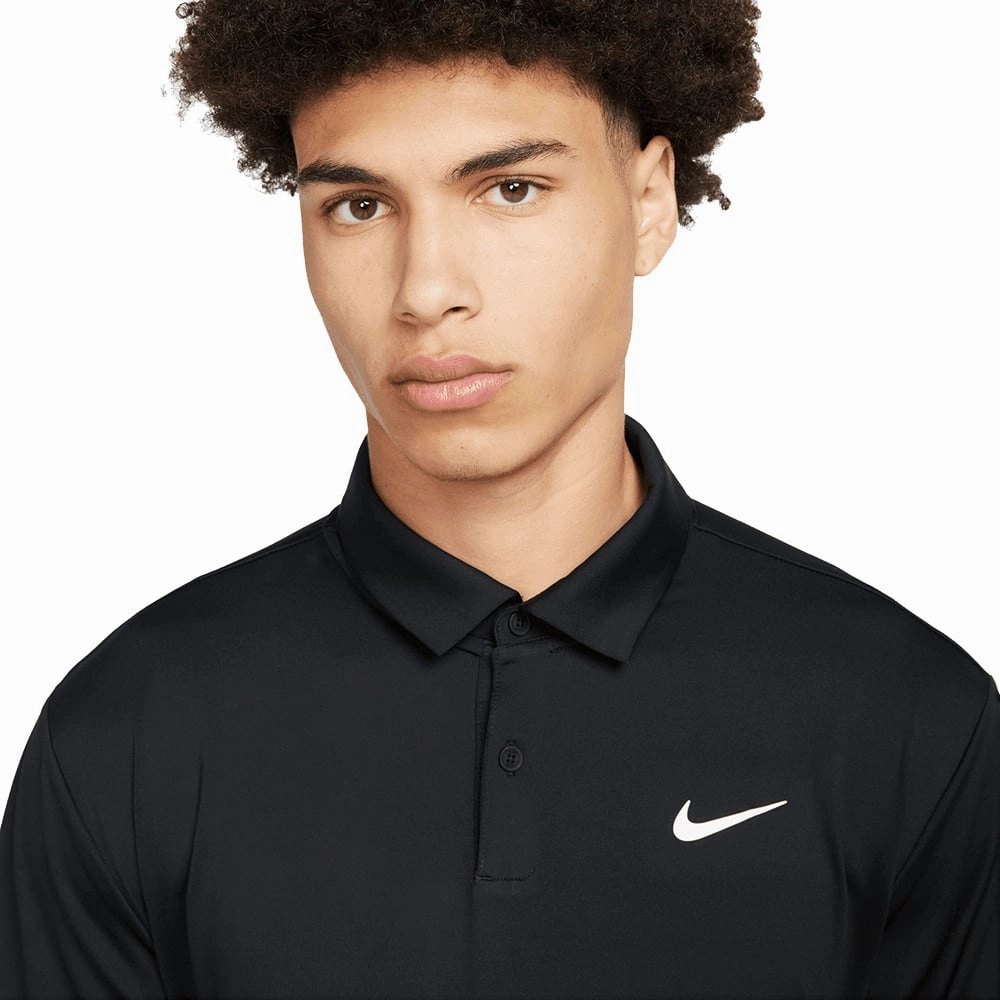 Nike Dri-FIT Tour Solid Polo Shirt - Black/White Comfy Top contrast