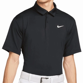 print design Nike Dri-FIT Tour Solid Polo Shirt - Black/White