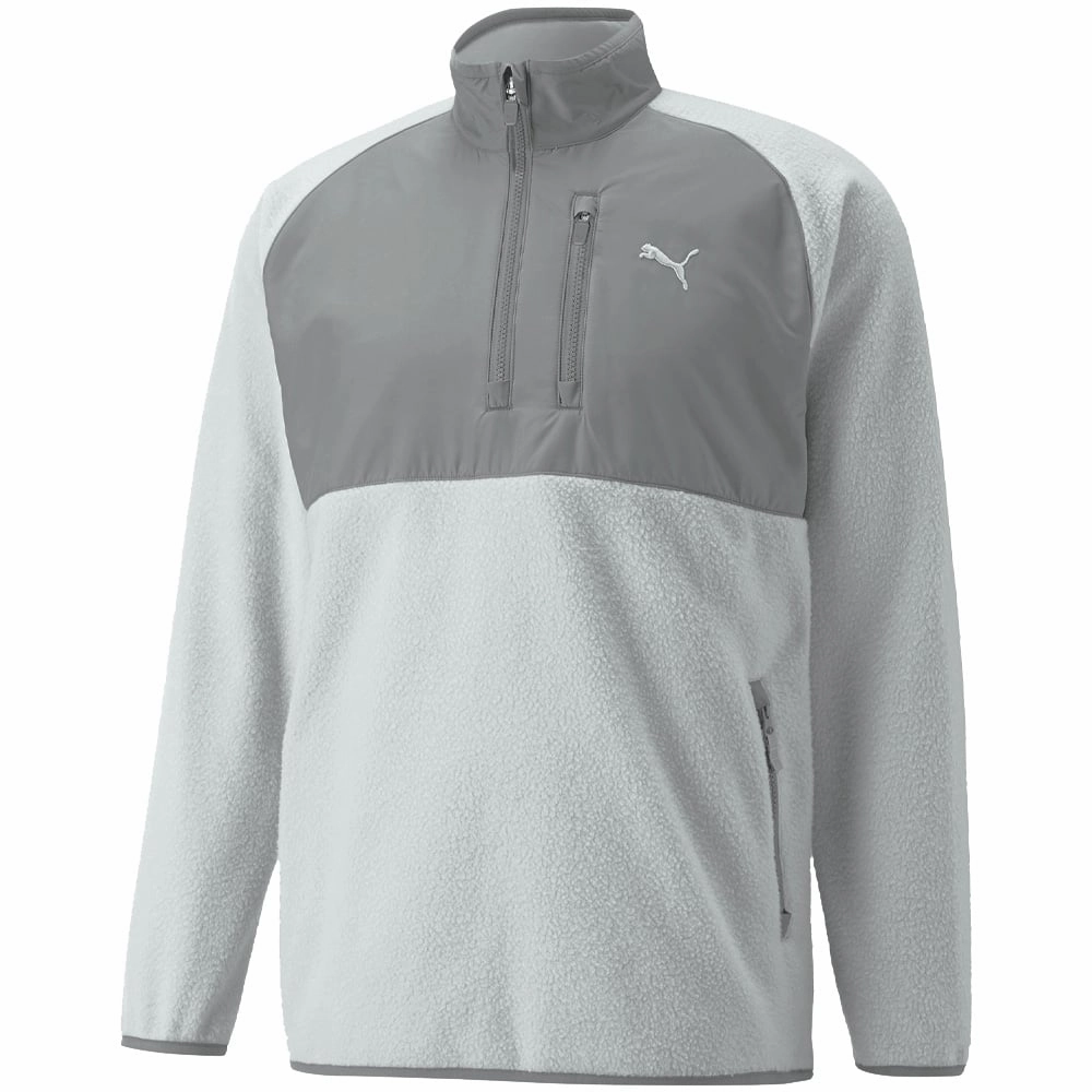Puma Sherpa 1/4 Zip Pullover - High Rise/Quiet Shade patch accents