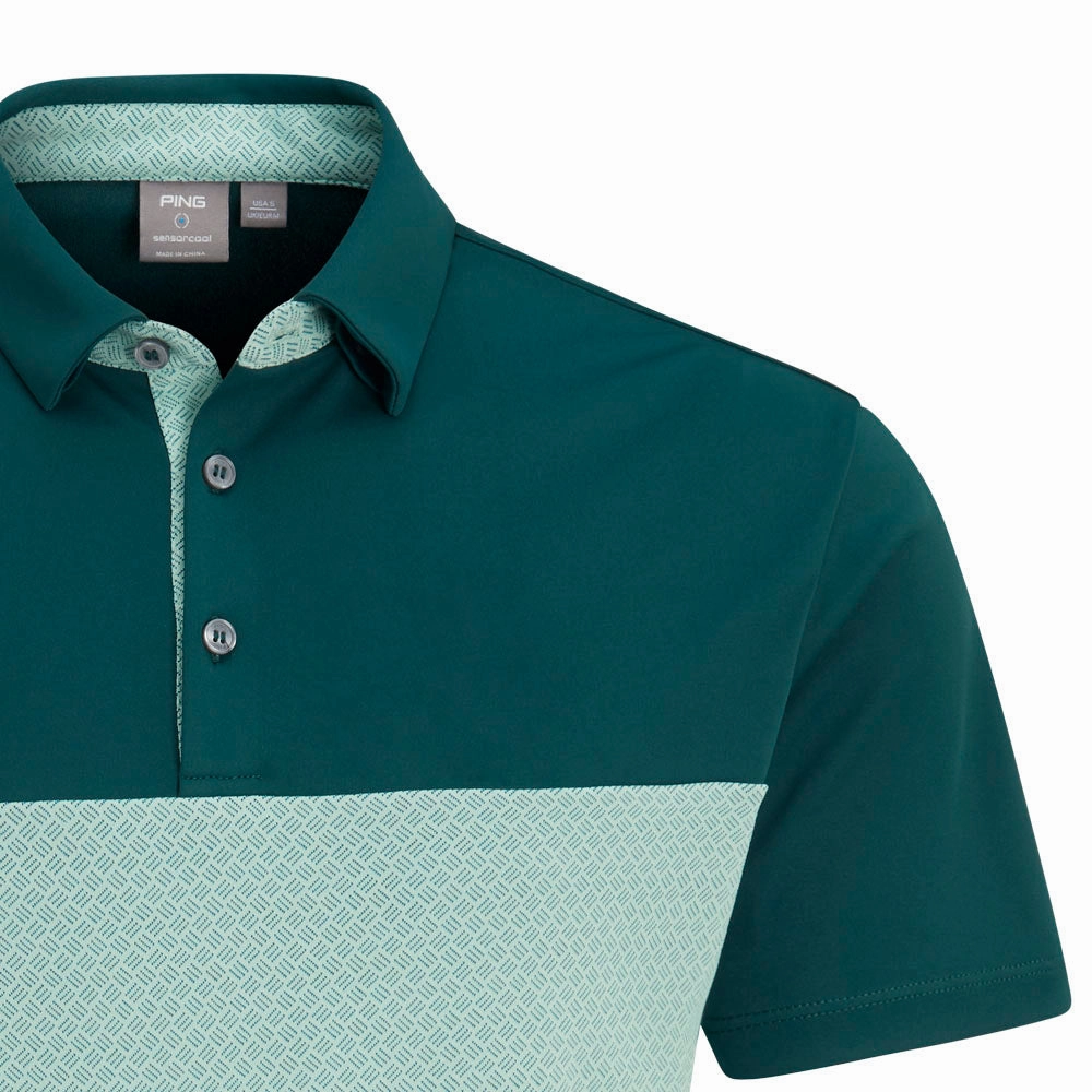AllWeatherComfort Layering Fashion Ping Hall Polo Shirt - Forest/Misty Green