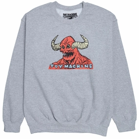 Walrus like Toy Machine Hell Monster Crew Sweatshirt - Heather Grey
