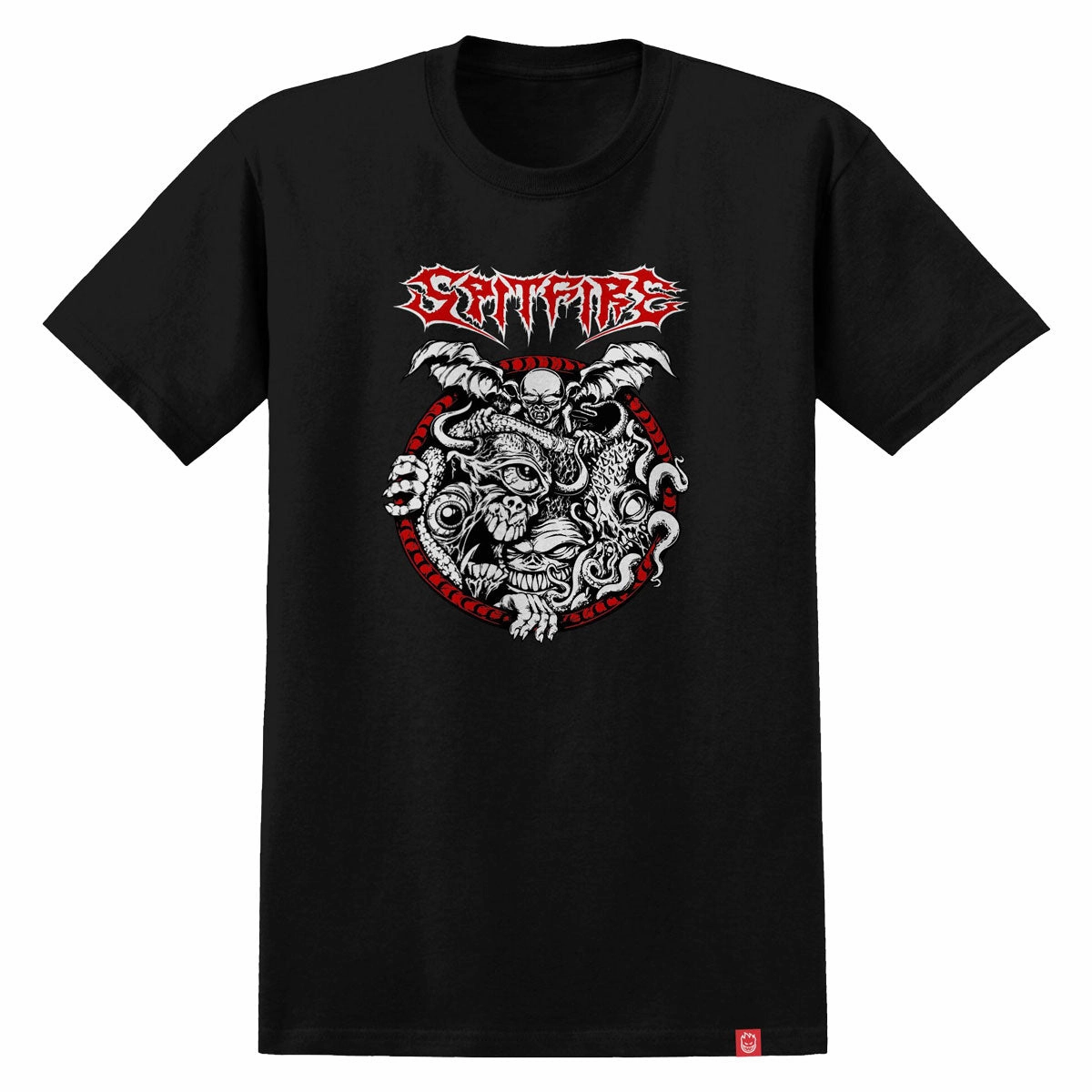 Personalized Moisture Control Fabric Spitfire Demon Gate T-Shirt - Black/Red/White