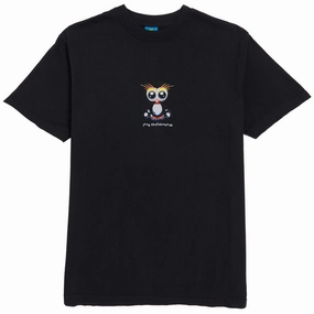 Floral Print Frog Secret Penguin T-Shirt - Faded Black