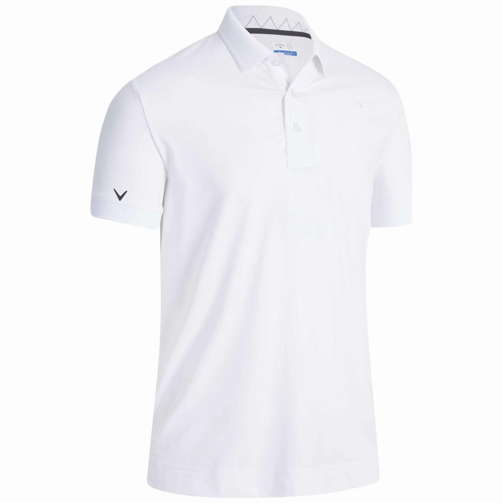 DropShoulderDesign Stylish Casual Callaway Solid Ribbed Polo Shirt - Bright White