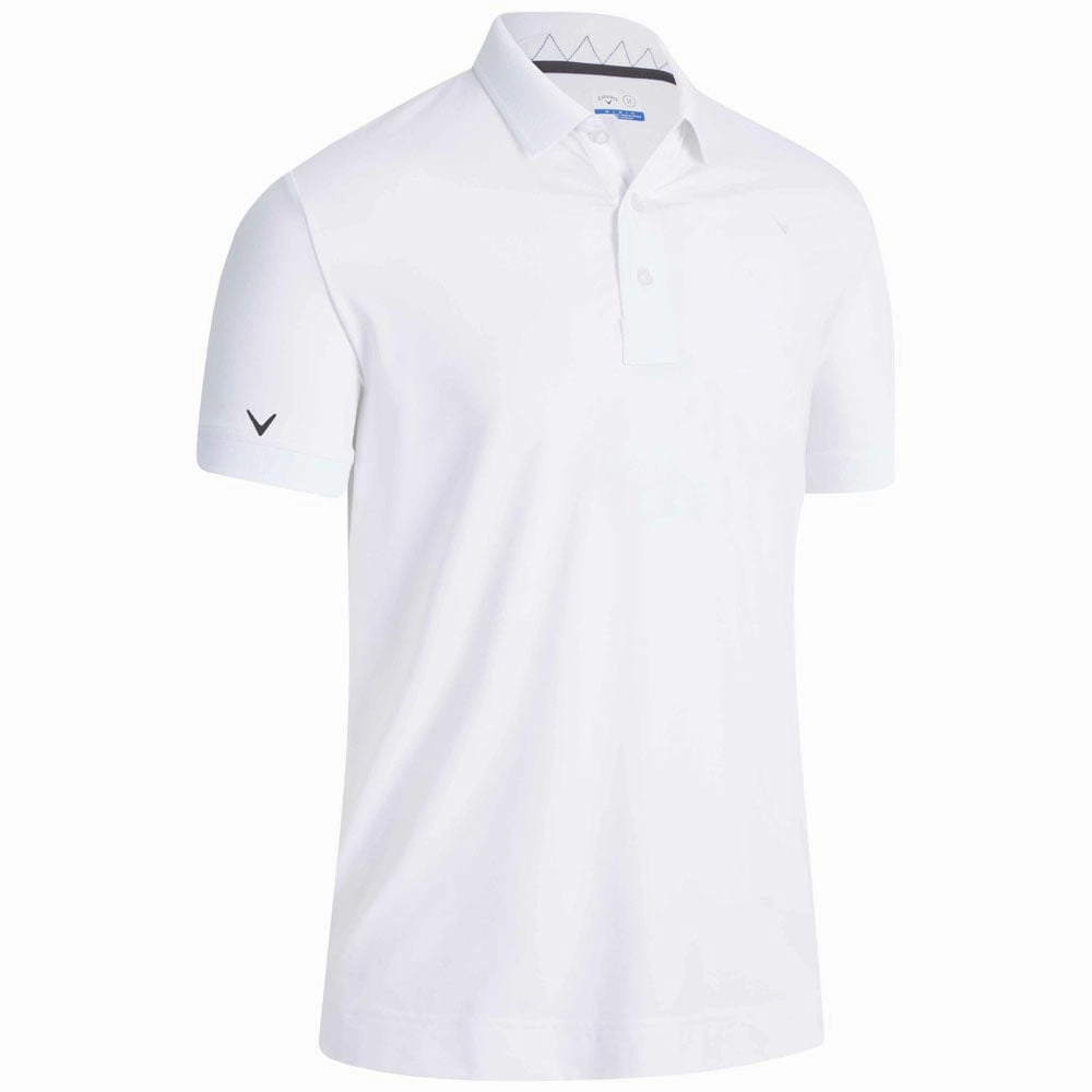 Callaway Solid Ribbed Polo Shirt - Bright White Relax Trend Camping attire