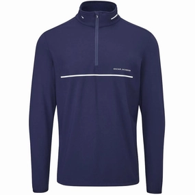 consumer preference nautical print Oscar Jacobson Darwin 1/4 Zip Pullover - Navy/White