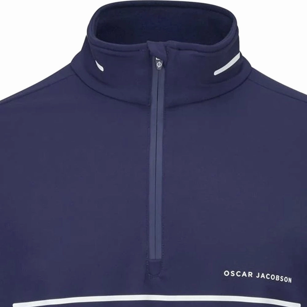 Festival Outfit Oscar Jacobson Darwin 1/4 Zip Pullover - Navy/White
