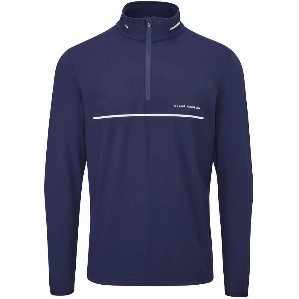 consumer preference nautical print Oscar Jacobson Darwin 1/4 Zip Pullover - Navy/White