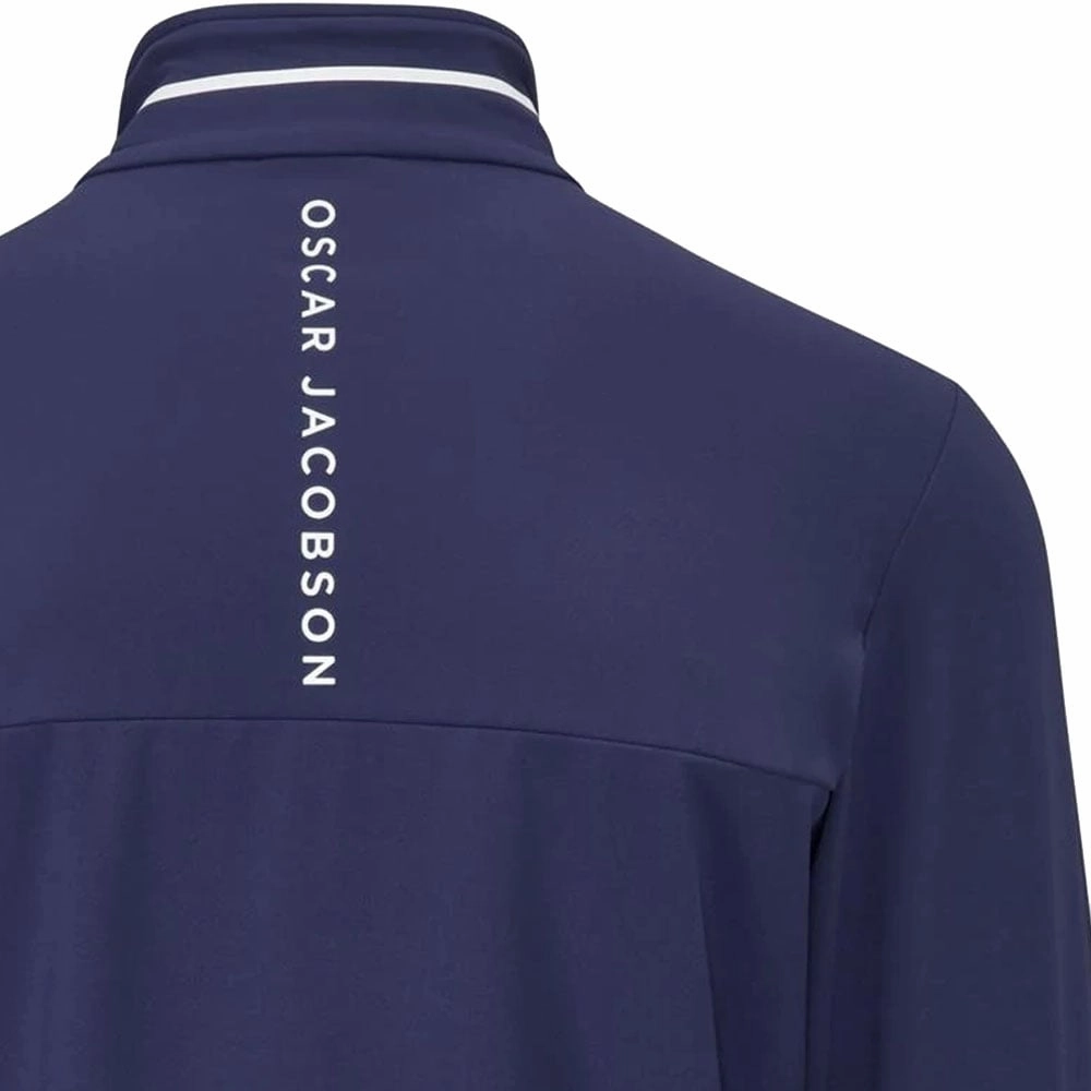 Oscar Jacobson Darwin 1/4 Zip Pullover - Navy/White Easy Layering Comfy Mood