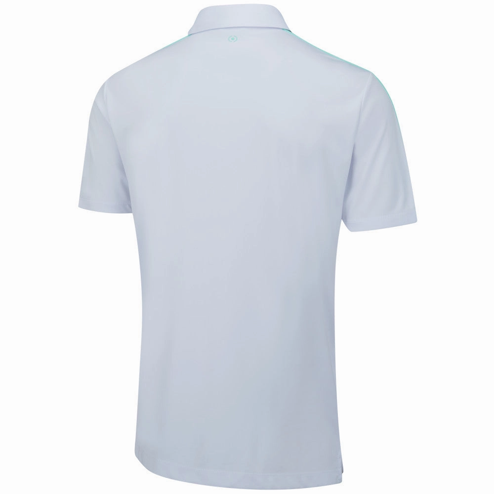 Ping Inver Polo Shirt - White/Aruba Blue Multi Cozy Feeling