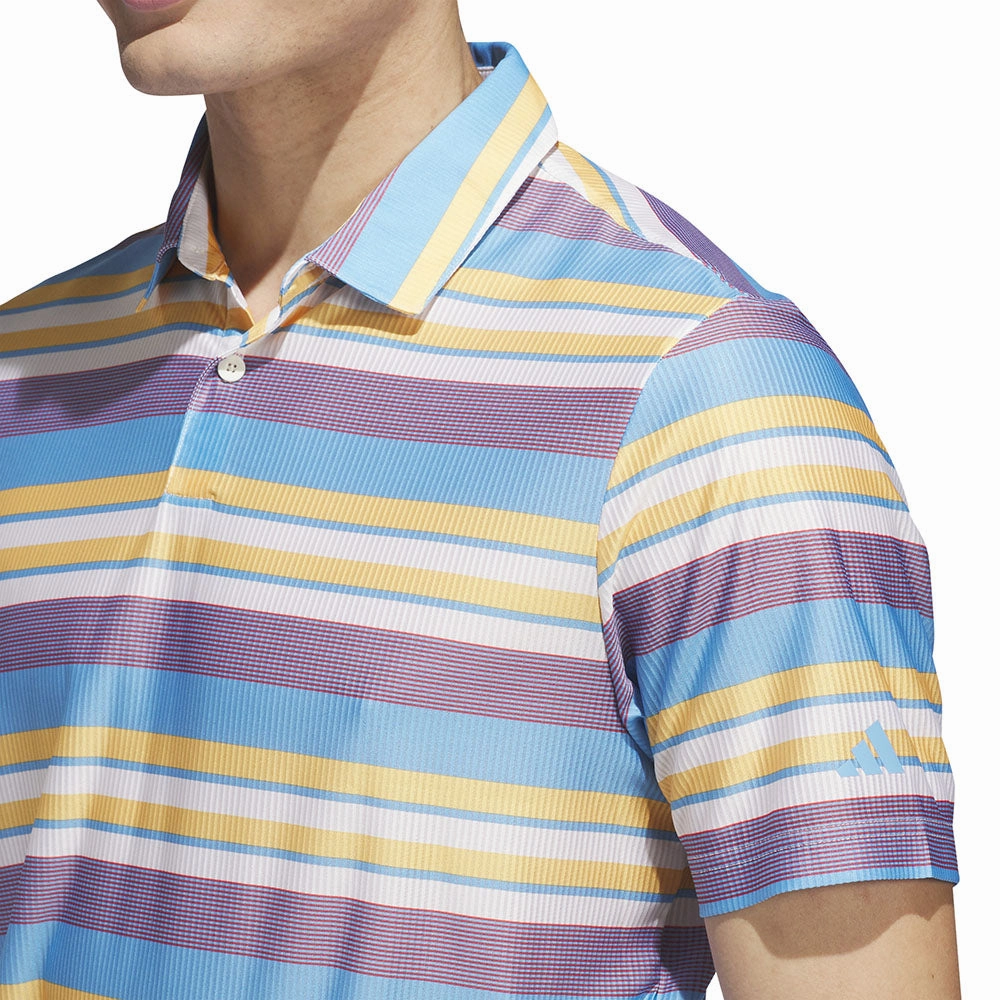 cotton material Anti Shrinkage Treatment adidas Ult365 Heat.Rdy Stripe Polo Shirt - Semi Spark