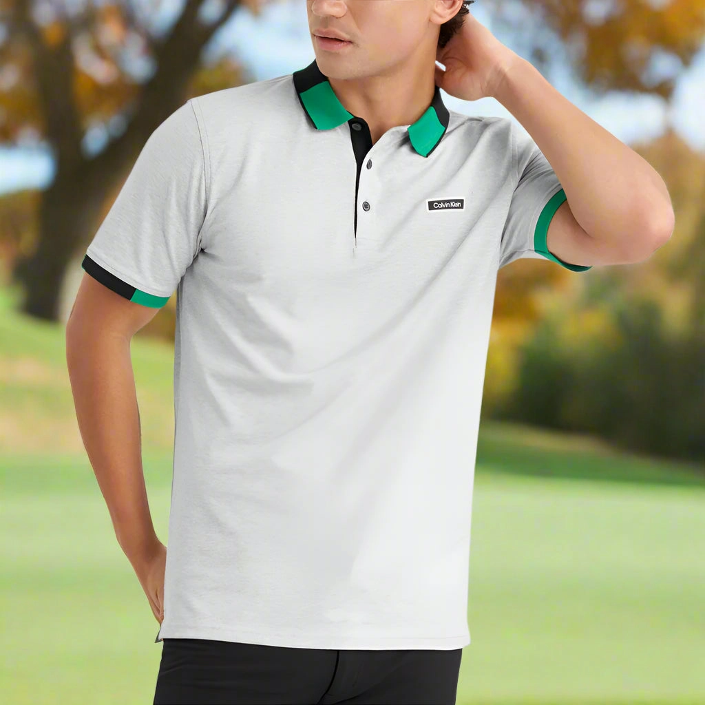 Calvin Klein Madison Polo Shirt - Silver Marl Soft And Comfortable AntiStaticFinish