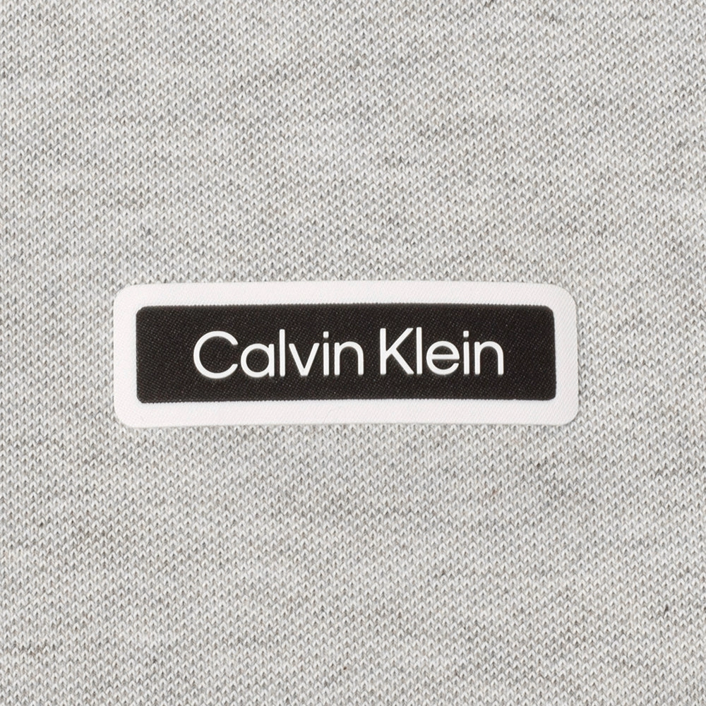 OversizedSilhouette Breathable Mesh Panels Calvin Klein Madison Polo Shirt - Silver Marl