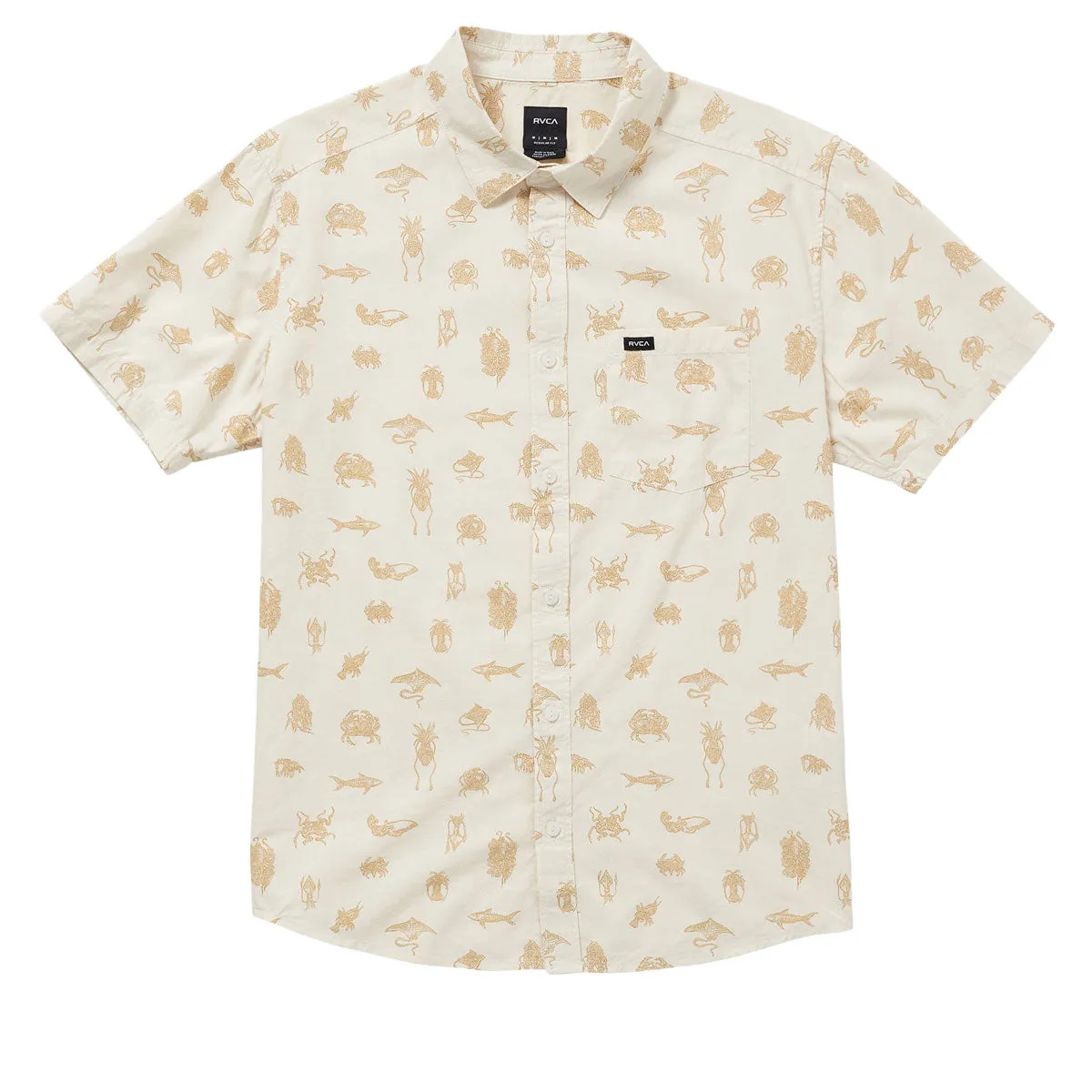 RVCA Sea Life Shirt - Natural Micro Perforated Texture