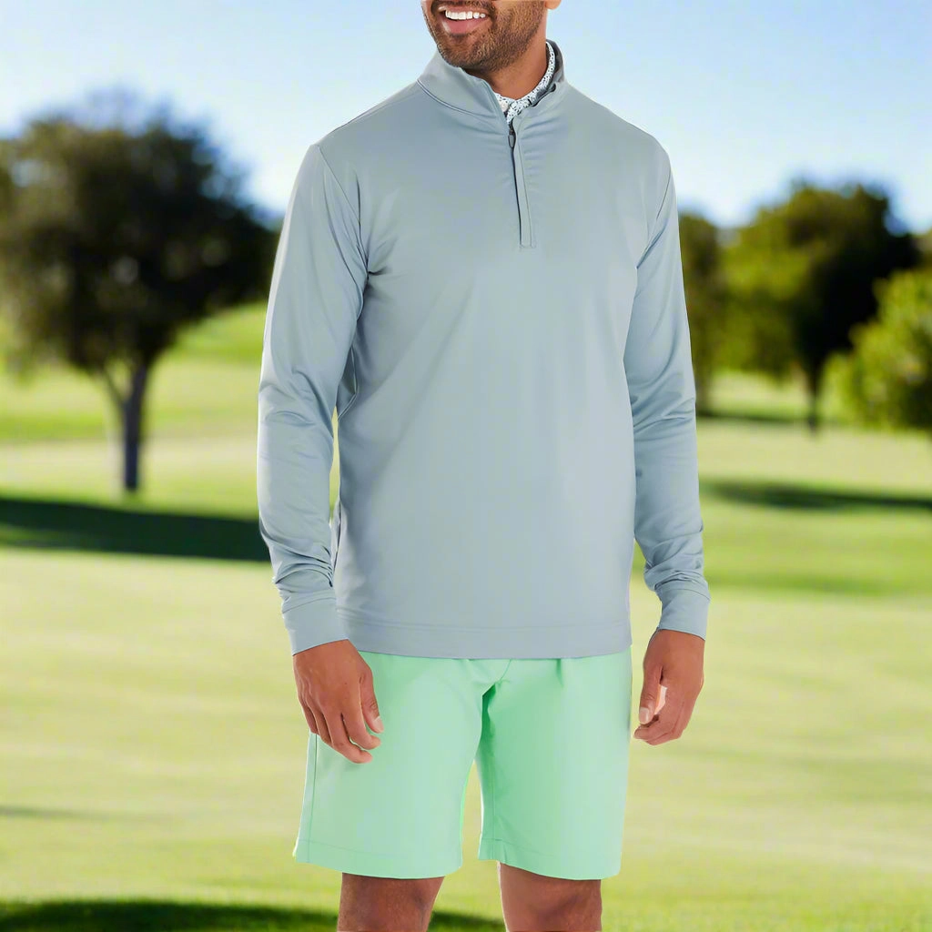 gemstone accents comfortable top FootJoy Tonal Deco Diamond Chillout 1/4 Zip - Steel Blue