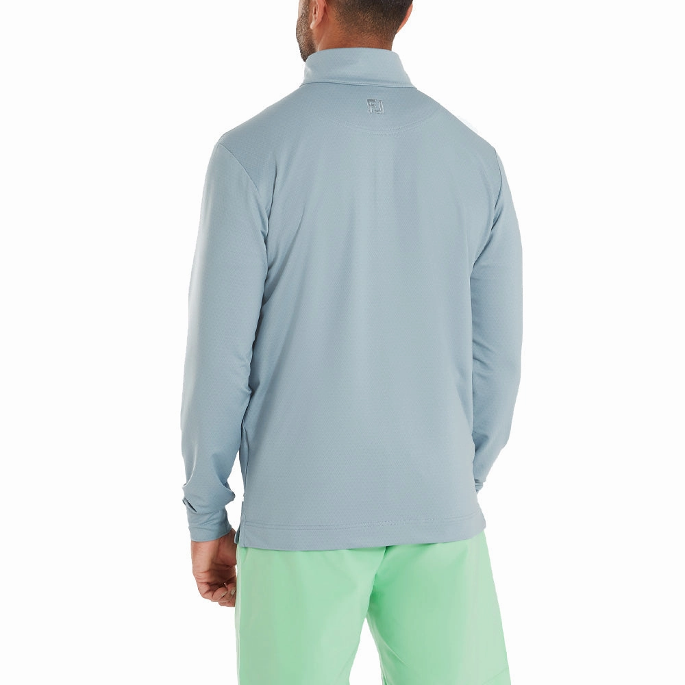 FootJoy Tonal Deco Diamond Chillout 1/4 Zip - Steel Blue Urban Minimal Cozy Fit