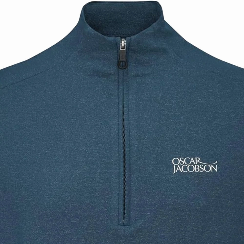 Oscar Jacobson Lodstock Tour 1/2 Zip Pullover - Teal/White fringe accents bag accents
