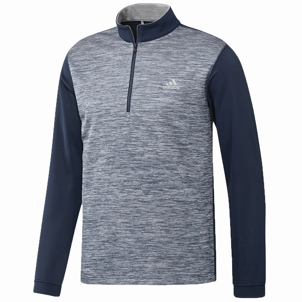 adidas Heather Core 1/4 Zip Sweater - Collegiate Navy Chilly Weather Style Modern
