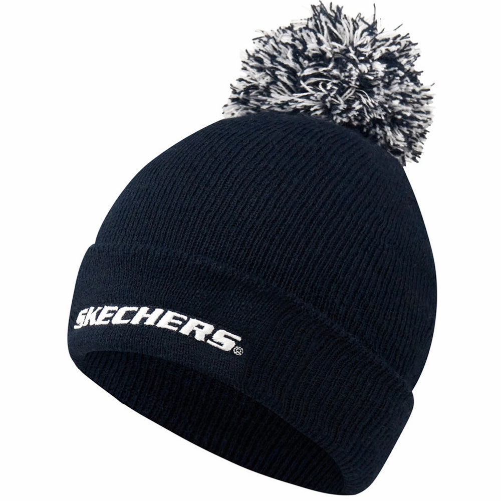 Skechers Logo Pom Pom Beanie - Black/White Sleek Option