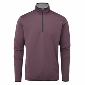 industry standard tropical print Oscar Jacobson Thorpe 1/2 Zip Fleece Pullover Top - Plum