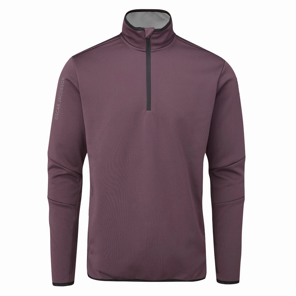 Simple Fashion Oscar Jacobson Thorpe 1/2 Zip Fleece Pullover Top - Plum