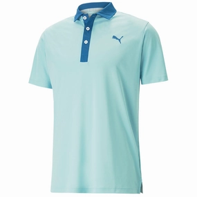 Puma Gamer Polo Shirt - Tropical Aqua/Lake Blue Casual Comfort Simple Look