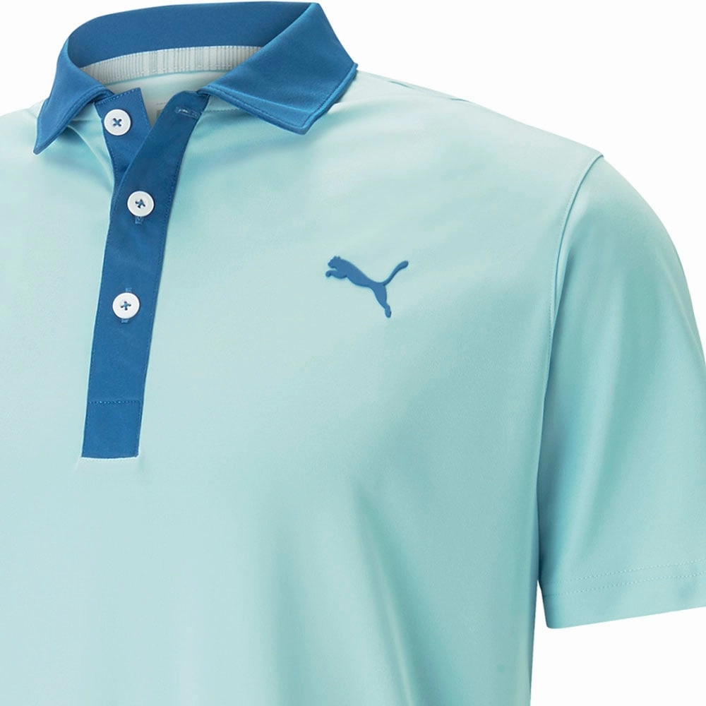Puma Gamer Polo Shirt - Tropical Aqua/Lake Blue Garment Dyed Finish