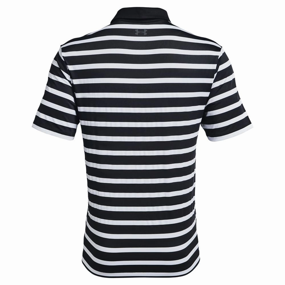 Under Armour Playoff 2.0 Polo Shirt - Black/White Ultra Soft Blend EcoConscious Processing