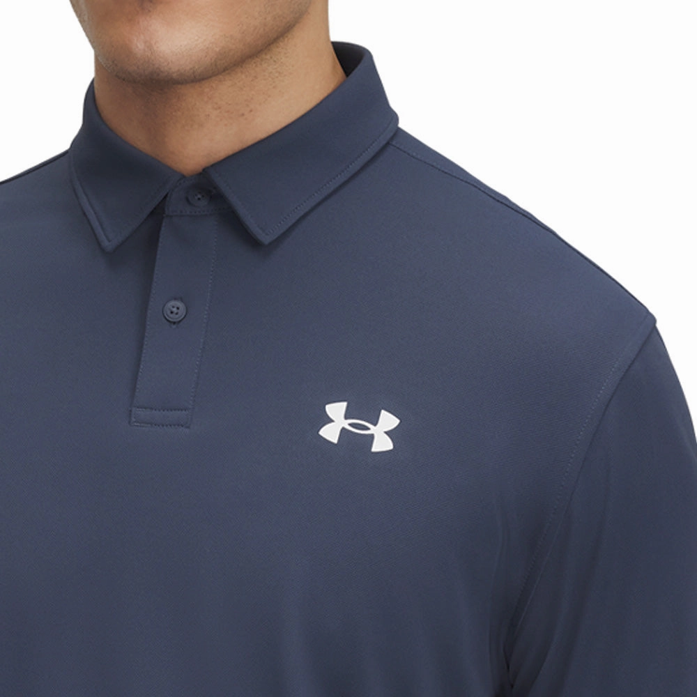 Luxurious Breathable Cotton Fabric Under Armour T2G Pique Polo Shirt - Downpour Grey/White