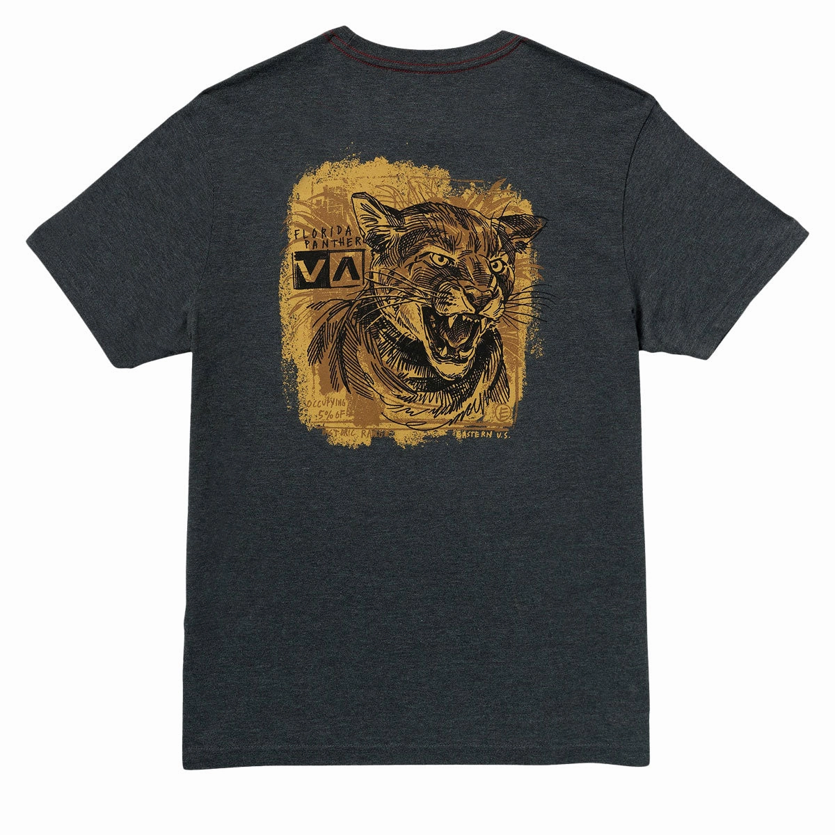 RVCA Horton Panther T-Shirt - Black Lightweight Comfort Wear