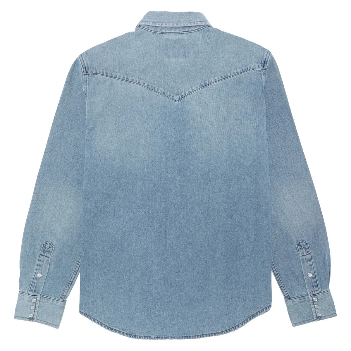 No Bulk Layering System Retro Vibe Sendero The Wyatt Pearl Snap Long Sleeve Shirt - Vintage Denim