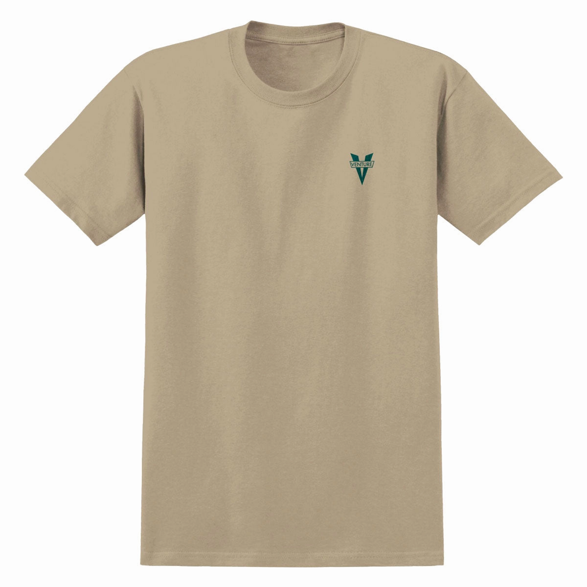 Structured silhouette Venture Heritage Emb T-Shirt - Sand/Green Embroidery
