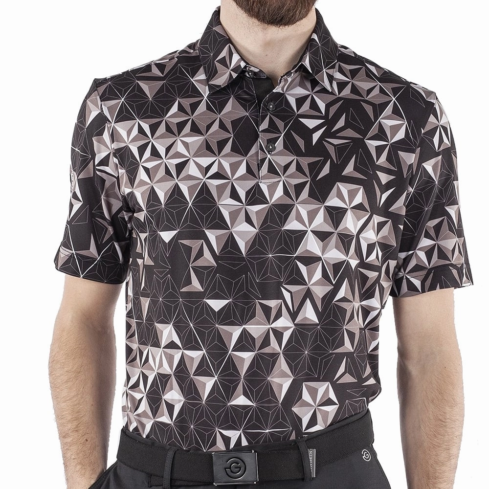 Galvin Green Makai Ventil8  Polo Shirt - Black/Sharkskin/White Light Style Trend