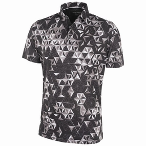 Wrinkle Resistant Finish Galvin Green Makai Ventil8  Polo Shirt - Black/Sharkskin/White