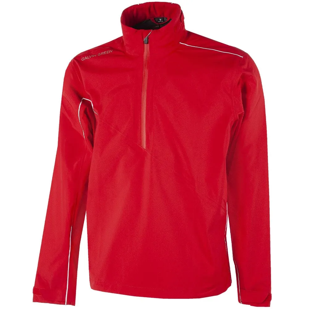 Galvin Green Aden Gore-Tex Paclite 1/2 Zip Waterproof Jacket - Red/White WeatherproofCoating