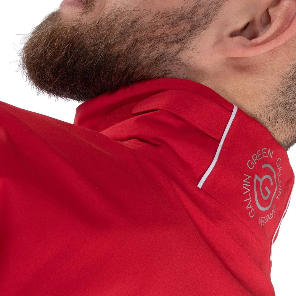 Galvin Green Aden Gore-Tex Paclite 1/2 Zip Waterproof Jacket - Red/White Lightweight insulation ContouredShoulderFit