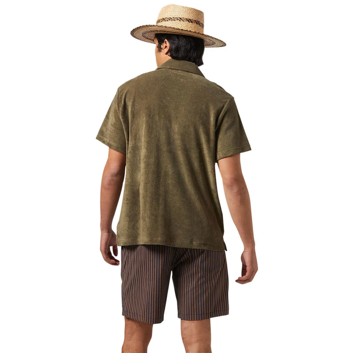 Brixton Bunker Terry Cloth Knit Shirt - Ivy Green Classic Design