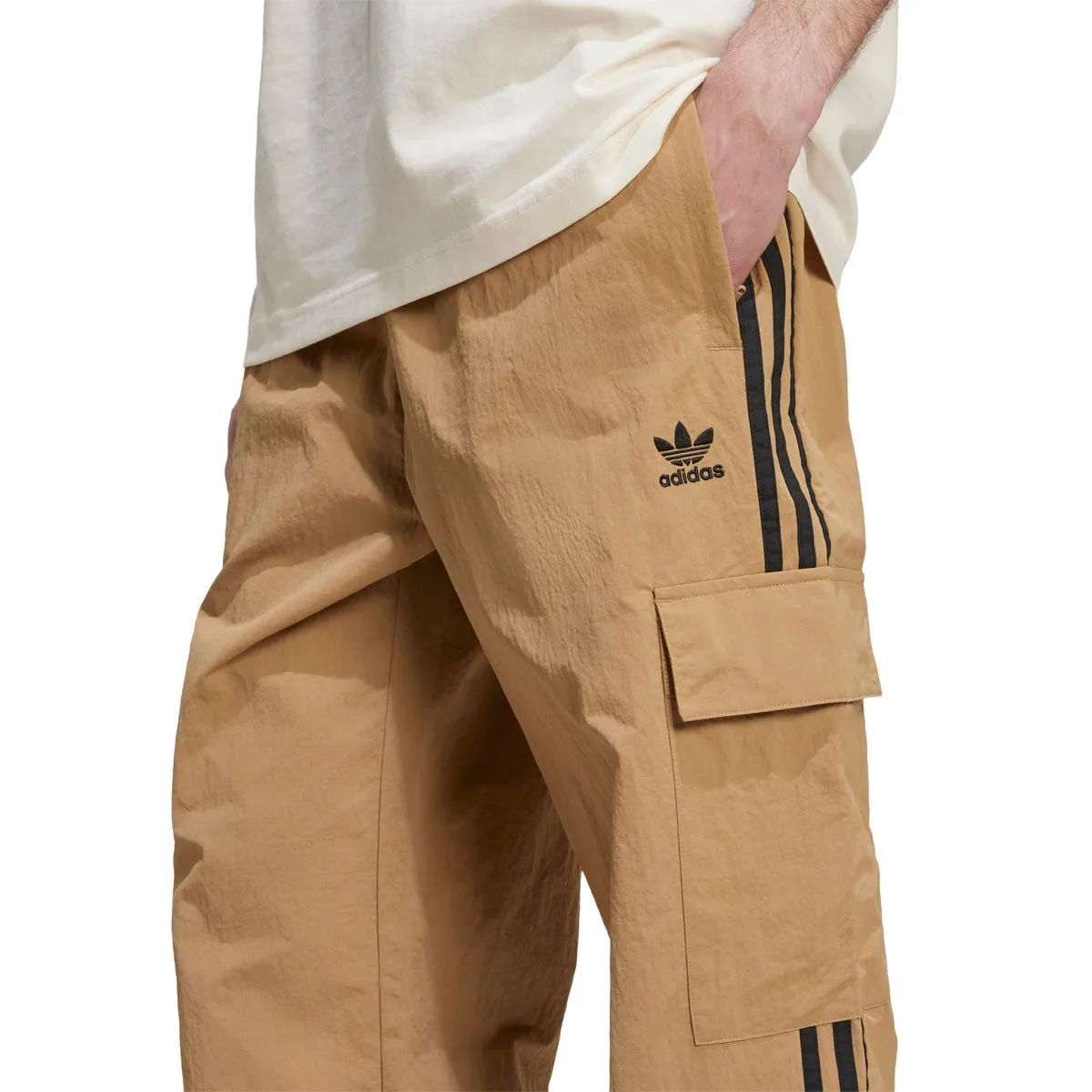 Adidas 3S Cargo Pants - Cardboard/Black Soft and Cozy ReinforcedSeams
