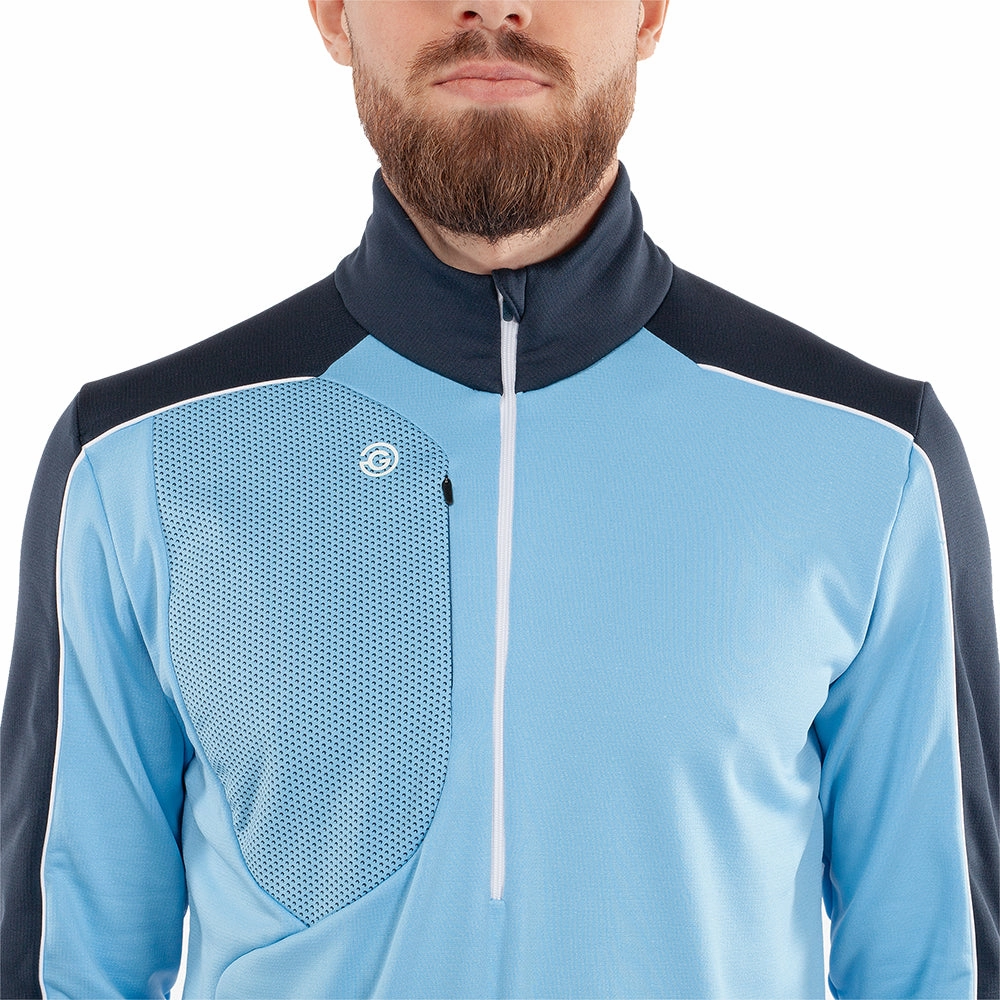 Galvin Green Dave 1/4 Zip Pullover - Alaskan Blue/Navy UV resistant Anti-pilling