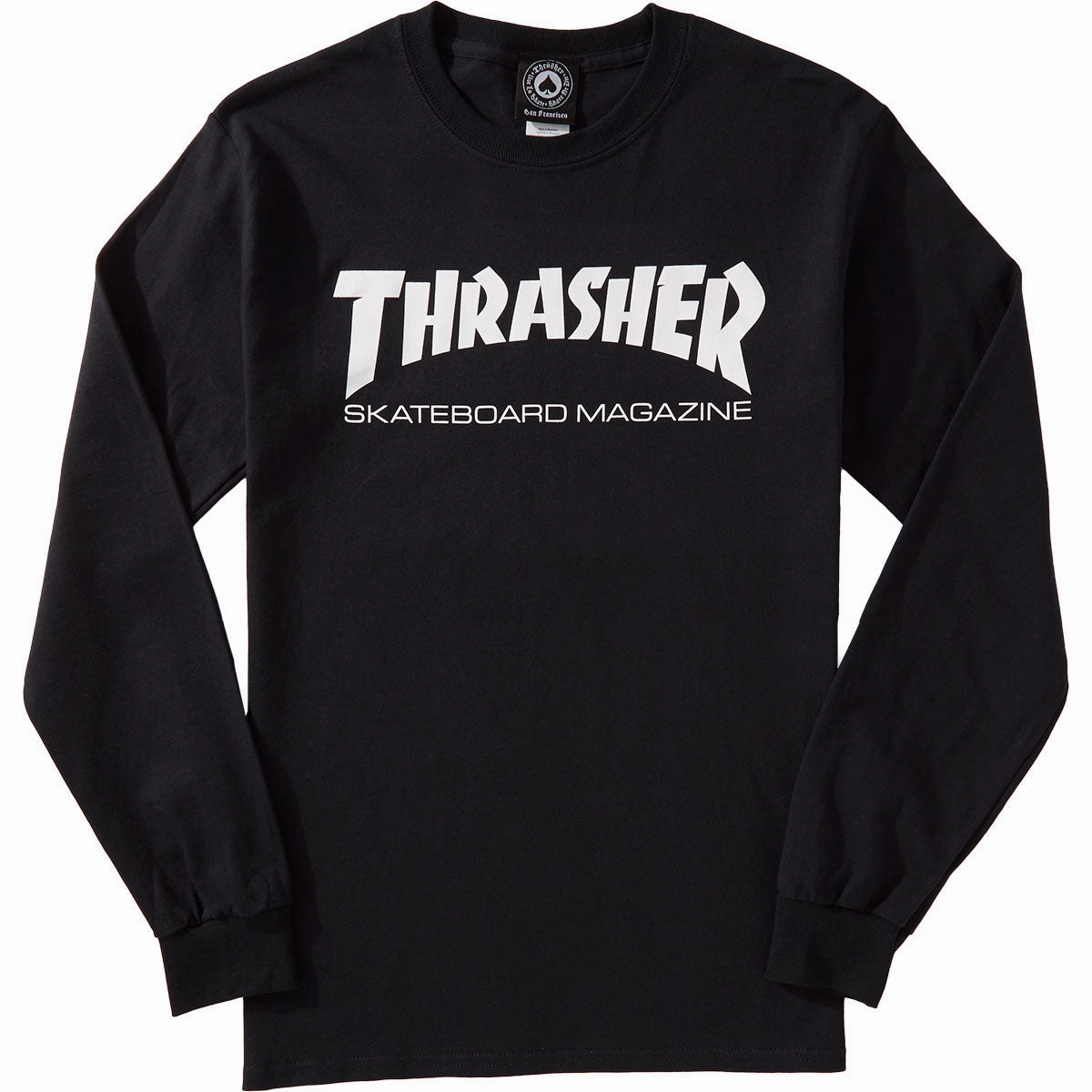 Urban Trend Look Sporty Appeal Thrasher Skate Mag Long Sleeve T-Shirt - Black